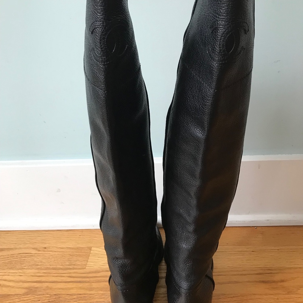 Chanel Leather Riding Boots